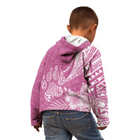 Personalised Polynesian Pacific Bulldog Kid Hoodie With Pink Hawaii Tribal Tattoo Patterns - Wonder Print Shop