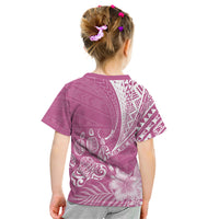 Personalised Polynesian Pacific Bulldog Kid T Shirt With Pink Hawaii Tribal Tattoo Patterns - Wonder Print Shop