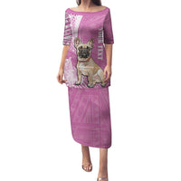 Personalised Polynesian Pacific Bulldog Puletasi With Pink Hawaii Tribal Tattoo Patterns - Wonder Print Shop