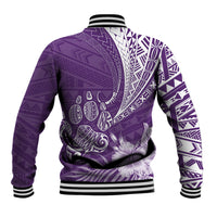 Personalised Polynesian Pacific Bulldog Baseball Jacket With Violet Hawaii Tribal Tattoo Patterns LT7 - Wonder Print Shop