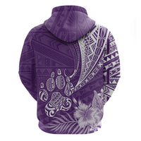 Personalised Polynesian Pacific Bulldog Hoodie With Violet Hawaii Tribal Tattoo Patterns - Wonder Print Shop