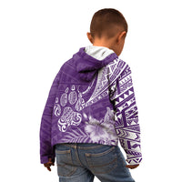 Personalised Polynesian Pacific Bulldog Kid Hoodie With Violet Hawaii Tribal Tattoo Patterns - Wonder Print Shop