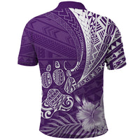 Personalised Polynesian Pacific Bulldog Polo Shirt With Violet Hawaii Tribal Tattoo Patterns - Wonder Print Shop