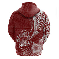 Personalised Polynesian Pacific Bulldog Hoodie With Red Hawaii Tribal Tattoo Patterns - Wonder Print Shop