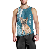 personalised-polynesian-pacific-bulldog-men-tank-top-with-teal-hawaii-tribal-tattoo-patterns