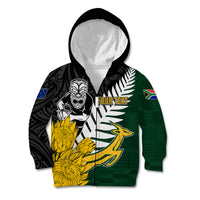 Personalised New Zealand Vs South Africa Rugby Kid Hoodie Rivals - Tribal Style - Wonder Print Shop