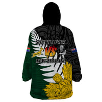 Personalised New Zealand Vs South Africa Rugby Wearable Blanket Hoodie Rivals - Tribal Style - Wonder Print Shop
