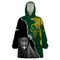 Personalised New Zealand Vs South Africa Rugby Wearable Blanket Hoodie Rivals Dynamics - Wonder Print Shop