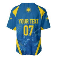 Personalised Sweden Football Baseball Jersey Women World Cup 2023 Blagult Glacial Inspired LT7 - Wonder Print Shop