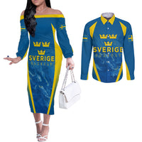 personalised-sweden-football-couples-matching-off-the-shoulder-long-sleeve-dress-and-long-sleeve-button-shirts-women-world-cup-2023-blagult-glacial-inspired