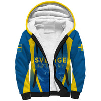 Personalised Sweden Football Sherpa Hoodie Women World Cup 2023 Blagult Glacial Inspired - Wonder Print Shop