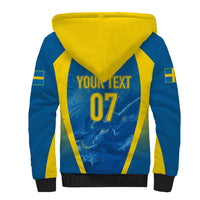 Personalised Sweden Football Sherpa Hoodie Women World Cup 2023 Blagult Glacial Inspired - Wonder Print Shop