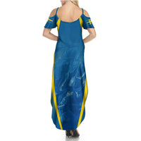 Personalised Sweden Football Summer Maxi Dress Women World Cup 2023 Blagult Glacial Inspired - Wonder Print Shop