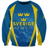 Personalised Sweden Football Sweatshirt Women World Cup 2023 Blagult Glacial Inspired - Wonder Print Shop