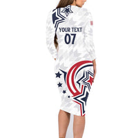 USA Rugby 2024 Custom Family Matching Long Sleeve Bodycon Dress and Hawaiian Shirt GO Eagles Assemble LT7 - Wonder Print Shop