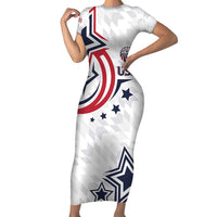 USA Rugby 2024 Custom Short Sleeve Bodycon Dress GO Eagles Assemble - Wonder Print Shop