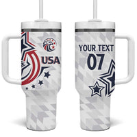 USA Rugby 2024 Custom Tumbler With Handle GO Eagles Assemble - Wonder Print Shop