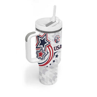 USA Rugby 2024 Custom Tumbler With Handle GO Eagles Assemble - Wonder Print Shop