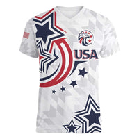 USA Rugby 2024 Custom Women V-Neck T-Shirt GO Eagles Assemble - Wonder Print Shop