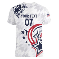 USA Rugby 2024 Custom Women V-Neck T-Shirt GO Eagles Assemble - Wonder Print Shop