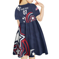 USA Rugby 2024 Custom Kid Short Sleeve Dress GO Eagles Assemble - Blue Version - Wonder Print Shop