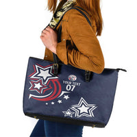 USA Rugby 2024 Custom Leather Tote Bag GO Eagles Assemble - Blue Version - Wonder Print Shop