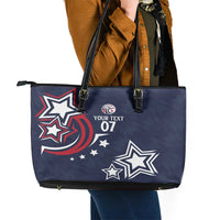 USA Rugby 2024 Custom Leather Tote Bag GO Eagles Assemble - Blue Version - Wonder Print Shop