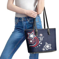 USA Rugby 2024 Custom Leather Tote Bag GO Eagles Assemble - Blue Version - Wonder Print Shop