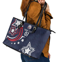 USA Rugby 2024 Custom Leather Tote Bag GO Eagles Assemble - Blue Version - Wonder Print Shop