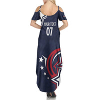 USA Rugby 2024 Custom Summer Maxi Dress GO Eagles Assemble - Blue Version - Wonder Print Shop