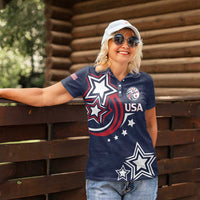 USA Rugby 2024 Custom Women Polo Shirt GO Eagles Assemble - Blue Version - Wonder Print Shop