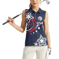 USA Rugby 2024 Custom Women Sleeveless Polo Shirt GO Eagles Assemble - Blue Version - Wonder Print Shop