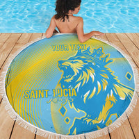 Saint Lucia Cricket Personalized Beach Blanket The Roaring King - Wonder Print Shop