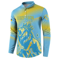 Saint Lucia Cricket Personalized Button Sweatshirt The Roaring King - Wonder Print Shop