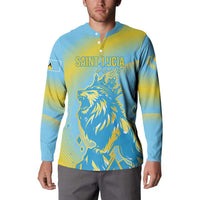 Saint Lucia Cricket Personalized Button Sweatshirt The Roaring King - Wonder Print Shop