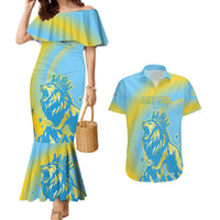 Saint Lucia Cricket Personalized Couples Matching Mermaid Dress and Hawaiian Shirt The Roaring King - Wonder Print Shop