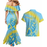Saint Lucia Cricket Personalized Couples Matching Mermaid Dress and Hawaiian Shirt The Roaring King - Wonder Print Shop