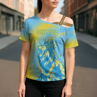 Saint Lucia Cricket Personalized Cross Shoulder Shirt The Roaring King - Wonder Print Shop