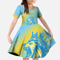 Saint Lucia Cricket Personalized Kid Short Sleeve Dress The Roaring King - Wonder Print Shop