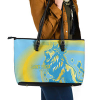 Saint Lucia Cricket Personalized Leather Tote Bag The Roaring King - Wonder Print Shop