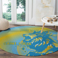 Saint Lucia Cricket Personalized Round Carpet The Roaring King - Wonder Print Shop