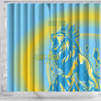 Saint Lucia Cricket Personalized Shower Curtain The Roaring King - Wonder Print Shop