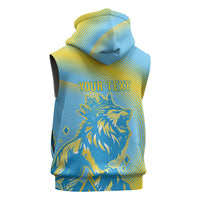 Saint Lucia Cricket Personalized Sleeveless Zip Hoodie The Roaring King - Wonder Print Shop