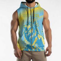 Saint Lucia Cricket Personalized Sleeveless Zip Hoodie The Roaring King - Wonder Print Shop