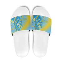 Saint Lucia Cricket Personalized Slide Sandals The Roaring King - Wonder Print Shop