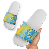 Saint Lucia Cricket Personalized Slide Sandals The Roaring King - Wonder Print Shop