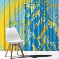 Saint Lucia Cricket Personalized Window Curtain The Roaring King - Wonder Print Shop