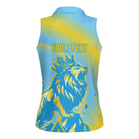 Saint Lucia Cricket Personalized Women Sleeveless Polo Shirt The Roaring King - Wonder Print Shop