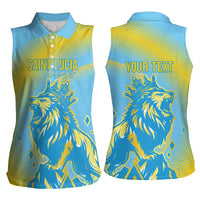 Saint Lucia Cricket Personalized Women Sleeveless Polo Shirt The Roaring King - Wonder Print Shop