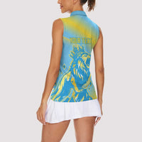 Saint Lucia Cricket Personalized Women Sleeveless Polo Shirt The Roaring King - Wonder Print Shop